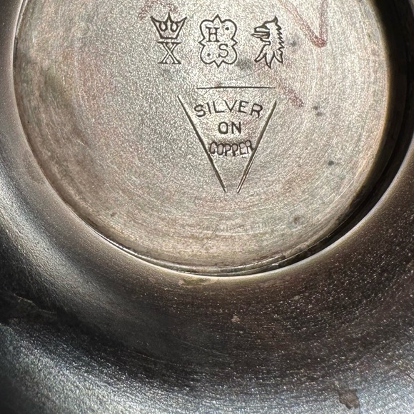 Vtg Pitcher Silver on Copper 10” tall with Lid - marked Hartford Silver HS - Picture 7 of 8